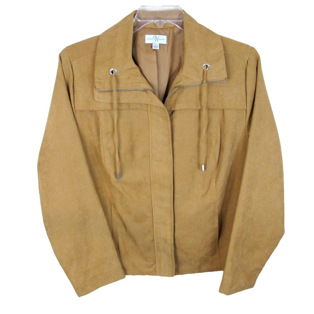 Studio Works Tan Full Zip Jacket Women's Large Spring Fall - NEW!